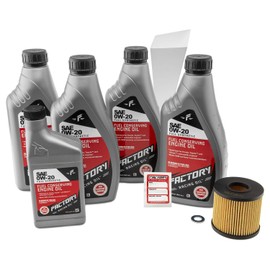 Factory Racing Parts SAE 0W-20 Full Synthetic Oil Change Kit Compatible With Toyota Auto – Includes 4.5 Quarts of Oil, 1 Filter, 1 Crush Washer, 1 Funnel