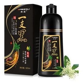Shampoo Tinte Instantáneo Meidu Jengibre Cubre Canas 500ml Negro