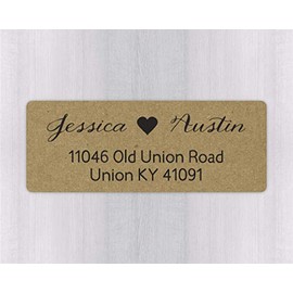 60ct - Wedding Invitation Return Address Kraft Labels, Wedding Invitation Return Address Kraft Stickers (#338-KR)