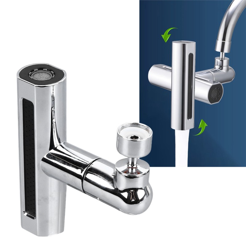 Waterfall Universal Faucet Extender Copper and ABS Anti Splashing Bathroom