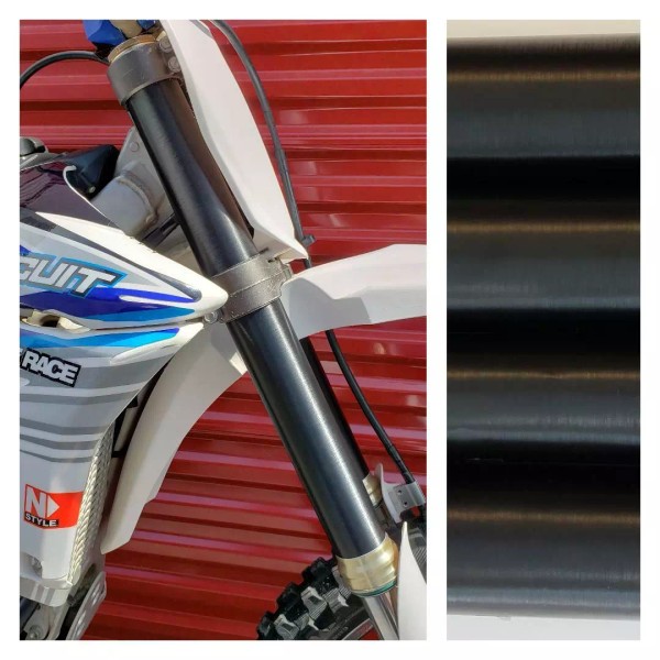 Moto Junkeez Fork Guards Covers Black Brushed Aluminum Graphics Honda