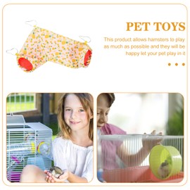 Mipcase Hamster Hide Tunnel Toy Breathable Pet Tunnel for Small Animals for Guinea Pigs and Chinchillas Cozy Hideout and Play Adorable Pattern Design