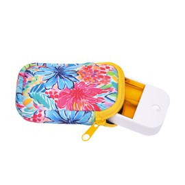 Paradise Curated Neoprene Zippered Pouch with Clip Hook, Compatible with Touchland Hand Sanitizer Spray (Flower Fiesta)
