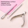 Makartt Cuticle Trimmer with Cuticle Pusher, Silver Nail Trimmer Nail