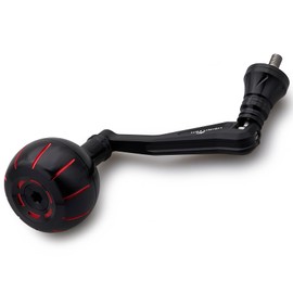 HEIGHTEN Fishing Spinning Reel Handle for Penn Spinfisher VI VII/Slammer III IV/Battle II III/Pursuit III IV/Fierce II III IV ((for Size 1000-4500) - Black & Red - 60mm Handle 38mm Knob) (892)