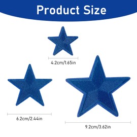 CLINTT - 24 parches bordados de estrellas azules adecuados para mochilas, abrigos, jeans, sombreros, etc
