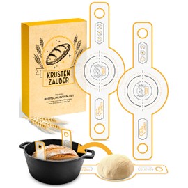 KRUSTENZAUBER Runde Brotschlinge im 2er Set - aus langlebigen Silikon als Brot backen Zubehör - Die Backunterlage sorgt für reibungsloses Heben des Brotes aus dem Topf - Backmatte Brot, Bread mat