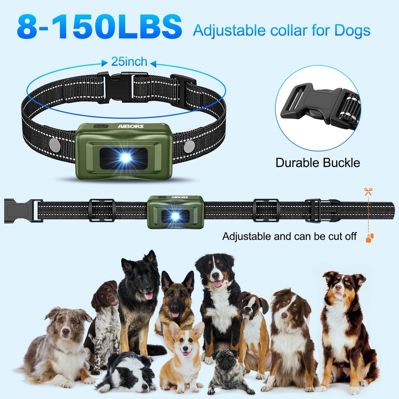 AIBORS Dog Shock Collar - 4300FT Dog Training Collar with