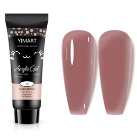 Yimart Poly Nail Gel,12 Nude Colors Neutral Classic Color Gel Nail Builder Long Lasting Hard Gel for Nail Extension French Manicure Gel Acrylic Kit Gel Nail Builder (Clear Brown, 15ML)