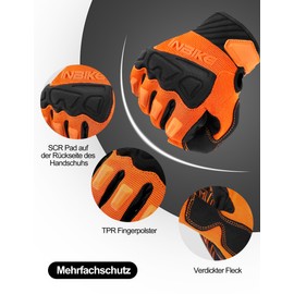 INBIKE MTB Motocross Gloves 100 % Full Protection with TPR Finger Pads and SCR Pad for Flexibility when Road Cycling Mountain Biking Folding Bike Cycling Fixed Gear Cycling etc., orange, xxl