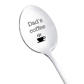 Dad Fathers Day Birthday Gifts from Daughter Son Dad's Coffee Spoon for Dad Coffee Lovers Gift Ideas for Dad Father Coffee Tea Spoons for Daddy Dad Christmas Spoon Gifts 8 Inch