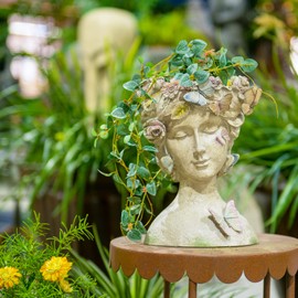 Unique Planters Swan Flower Pot Large – 18.5 Inch Planter Pots for Indoor Outdoor Concrete Finish Animal Swan Planters Resin Planter Garden Decoration Pot for Plants 18.5*9.75*14.5 Inch LC Lcdecohome