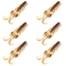 Soft Lure for Bass Fishing Wafting Bug Swimbait Shrimp Lure Worm Lure 7.6g/0.27oz 101mm Pack of 6 (Coffee-1#)