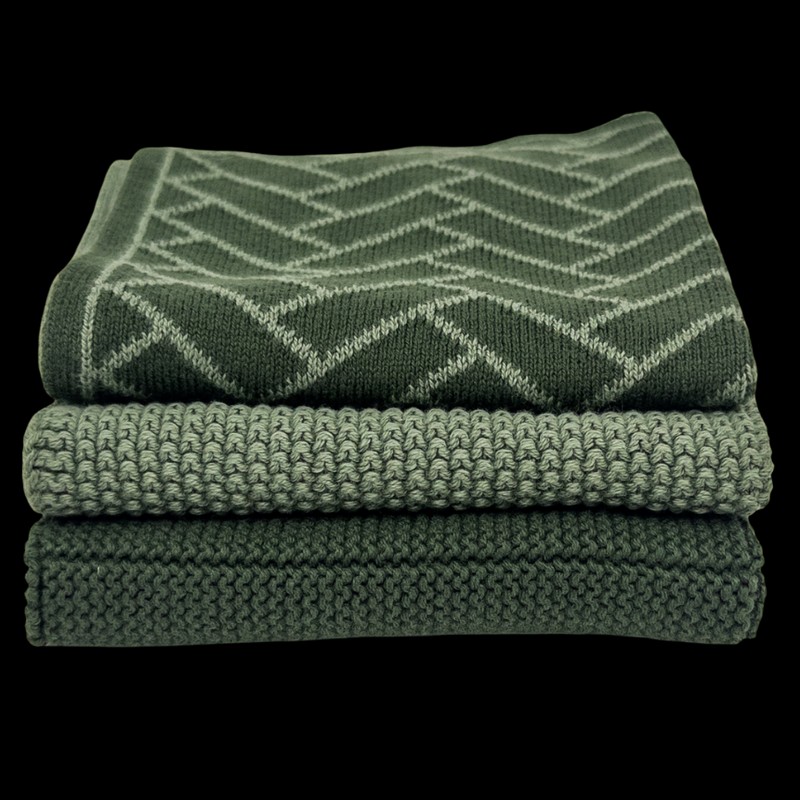Ecovask Dish Cloth 3pc Variety Pack Organic Cotton, Pool Party
