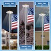 25FT Sliver Flag Pole Kit with Solar Light in Ground,