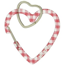 MILKFED. NEO HEART CARABINER GINGHAM Women's Keychain, Red, One Size