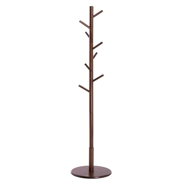 VASAGLE Coat Rack, Solid Wood Coat Stand, Free Standing Hall