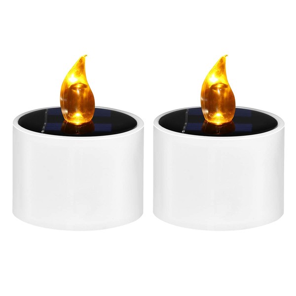 Uonlytech Solar Candle Light, Waterproof Flicker Flameless Floating Candle Light,