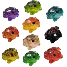 EMiEN 10Pcs Luminous Mini Frog for DIY Dollhouse Decoration Fairy Garden Plant Décor,Cabinet,Kids Room,Party etc. for Children Luminous Frog in 10colors