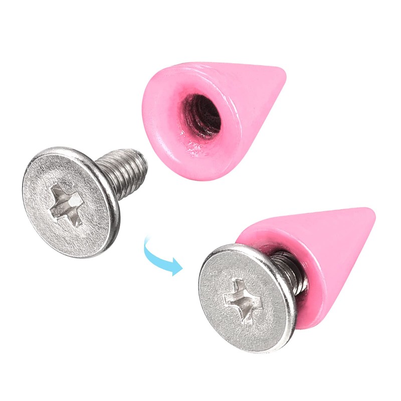 sourcing map 50 Sets Cone Spikes Studs, 7x10mm Studs and