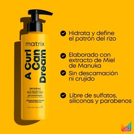 Matrix A Curl Can Dream | Kit para cabello rizado y ondulado Crema 500ml + Gel 200ml | Define, hidrata tus rizos | Enriquecido con extracto de miel de