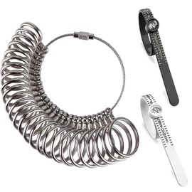 3 PCS Ring Sizer, Adjustable Ring Measurement Tool,Measurement Scales Kit Tools for Measuring Rings Diameters,Wedding Ring Sizer Gauge for Men and Women