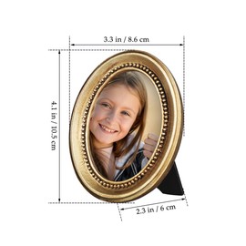 HOLIDYOYO Oval Antique Photo Frames 4x3inch Vintage Picture Frame European Style Farmhouse Small Resin Picture Frame Wall