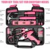 JENABOM Cordless Screwdriver Rechargeable 3.6V, Pink Tool Kit with Small