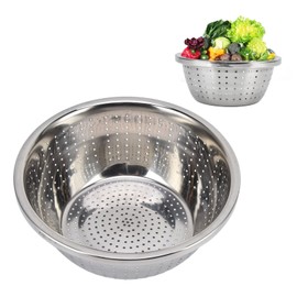 Stainless Steel Colander, 10.2in/26cm Strainers Bowl for Kitchen Rice Strainer Vegetable Washing Basket for Pasta Straining Fruit Washing Vegetable Draining