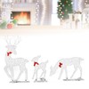 3Pcs Lighted Christmas Decoration Deer, Iron LED Reindeer Family Set,