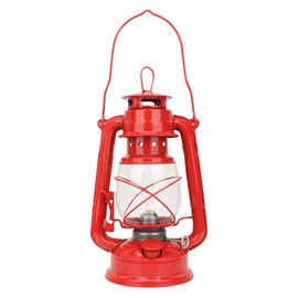 Vintage Kerosene Lamp Iron Red Oil Lamps Glass House Lantern Oil Lamp Party Pub Decoration Gift (Red)