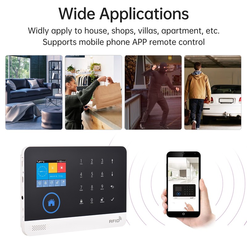 Security Alarm System for House 2.4G WiFi GSM 2.4 inch