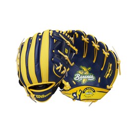 Wilson 2024 A200™ EZ Catch™ Savannah Bananas 10” T-Ball Glove - Right Hand Throw,Navy/Yellow