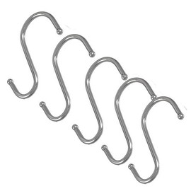 HAND ® S Hook 5-Pack Stainless 3.5 inch, 9cm, For Hanging clothes, ties, Scarfs, Use in Kitchens: Saucepans Kitchen Utensils, The Shed, Greenhouse or for Hanging Baskets, 3.5cm/2cm Each side Hook Openings