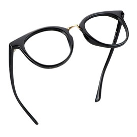 LifeArt Blue Light Blocking Glasses, Anti Eyestrain, Computer Reading Glasses, Gaming Glasses, TV Glasses for Women Men, Anti Glare (Black, No Magnification)