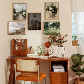 hyidecorart Vintage Women's Portrait Canvas Pictures with Frame Wood, 20 x 25 cm, Small Wall Pictures Living Room, Classic Wall Decoration, Bedroom Painting, Desktop, Bathroom, Office, Room, Dining