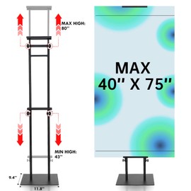 BURFERLY Poster Board Stand Holder with Non-Slip Mat Base, Adjustable Foam Board Stand Up to 77 inch, Double Side Poster Stands for Board & Foam Display (1 Pack 77inch)
