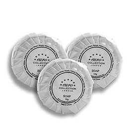 Euro Collection Pleat Wrap Soap Luxury Bath Soaps Travel Mini Soaps Small Bath Soap Round Hotel Bar Soap Mini Soap, Soaps for Guest Bathroom Hotels Soap Mini Individually Wrapped 15g Soap Pack of 250