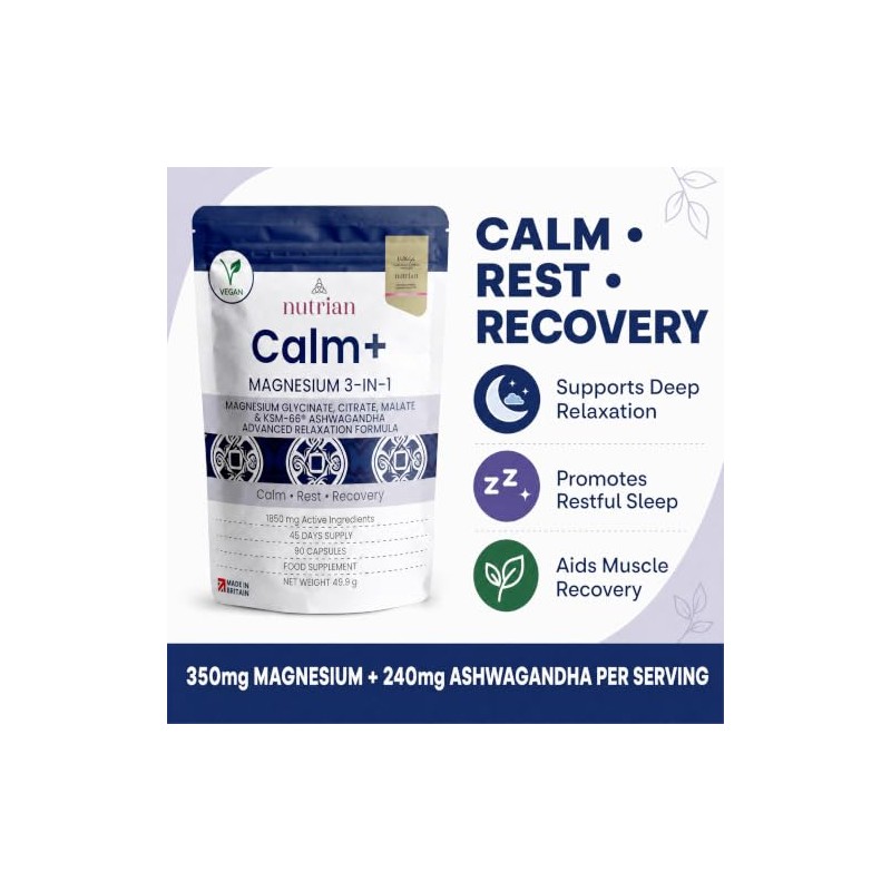 Magnesium Glycinate 3-in-1 Complex 1850mg Bisglycinate, Citrate & Malate with