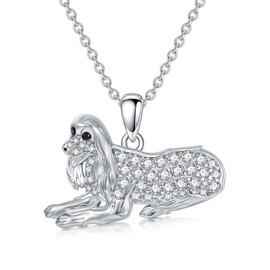 SELKAT Dog Necklaces 24 Breeds of Dogs Necklaces S925 Sterling Silver Dog Pendant Afghan Hound Dog Necklace for Women Girls gifts -UK