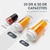 Zoeynex 12-Pack 10DR Amber Pill Bottles, Reversible Child-Resistant Caps