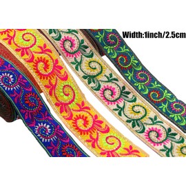 MSCFTFB Pasley Patrones de cinta de tela jacquard, cinta de tela tejida, flecos para accesorios de ropa, correas de adorno, cinturones, collares, manualidades, tela, ancho de 2,5 cm por 7,6 yardas (blanco)