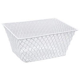 Small Metal Rectangular, Oval and Round Wire Baskets with Handles, Black and White, 4-ct Sets (Rectangular White Without Handles)