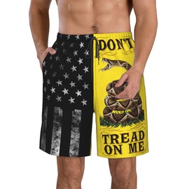 FT FENTENG Mens Swim Trunks Swimsuits, Casual Hawaii Quick Dry Beach Shorts for Men Swimming Trunks, American Flag USA Printed Board Shorts Men's Swimwear Bathing Suit with Mesh Lining, 3X-Large