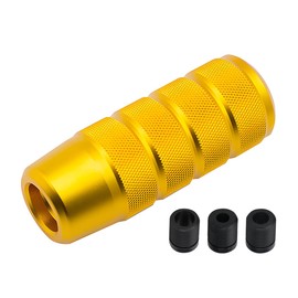 Osilly 95mm/3.74" Car Shifter Knob, Aluminum Weighted Automotive Gear Shift Manual knobs Lever with 3 Threaded Adapters M8 M10 M12 x 1.25, Universal for Manual Transmission Vehicle (Golden)
