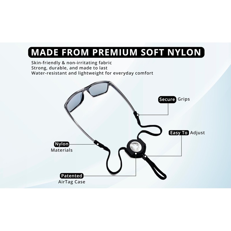 Eyeglass Lanyard – Sunglasses Strap with Holder Compatible with AirTag