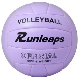 Runleaps - Voleibol impermeable para interiores y exteriores, para entrenamiento de playa, gimnasio, talla oficial 5 (morado)