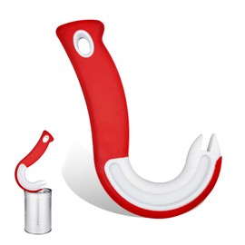NIIIYTYB Can Tab Opener Tool for Seniors Easy Ring Pull J Hook Buddy for Soda Pop Top Cans Cat Food Tabs imple Handle Circle Opener Easy Open Tool Dishwasher Safe(Red)