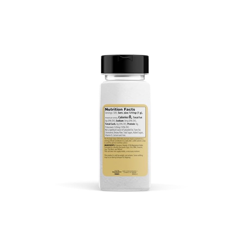Unpretentious No Sodium Salt Substitute, 1.3 lb, Potassium Chloride, Salty