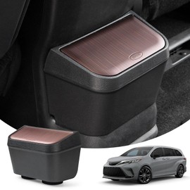 JYCDC Car Trash Can Cup Holder for Toyota Sienna Accessories 2024 2023 2022 2021 Car Trash Can with Lid -Car Trash Can for Back Seat (Brown)